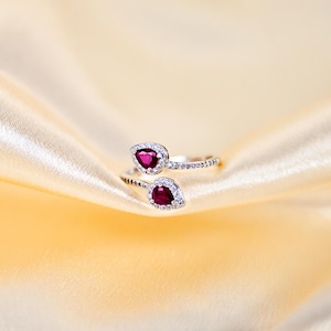 Ruby Open Ring with S925 Silver