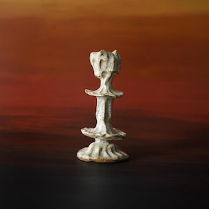 Noctiflorous | Handmade Sculptural Clay Candelabra | Organic Floral Candle Holder | Ceramic Taper Candle Holder | Speckled Ivory Glaze