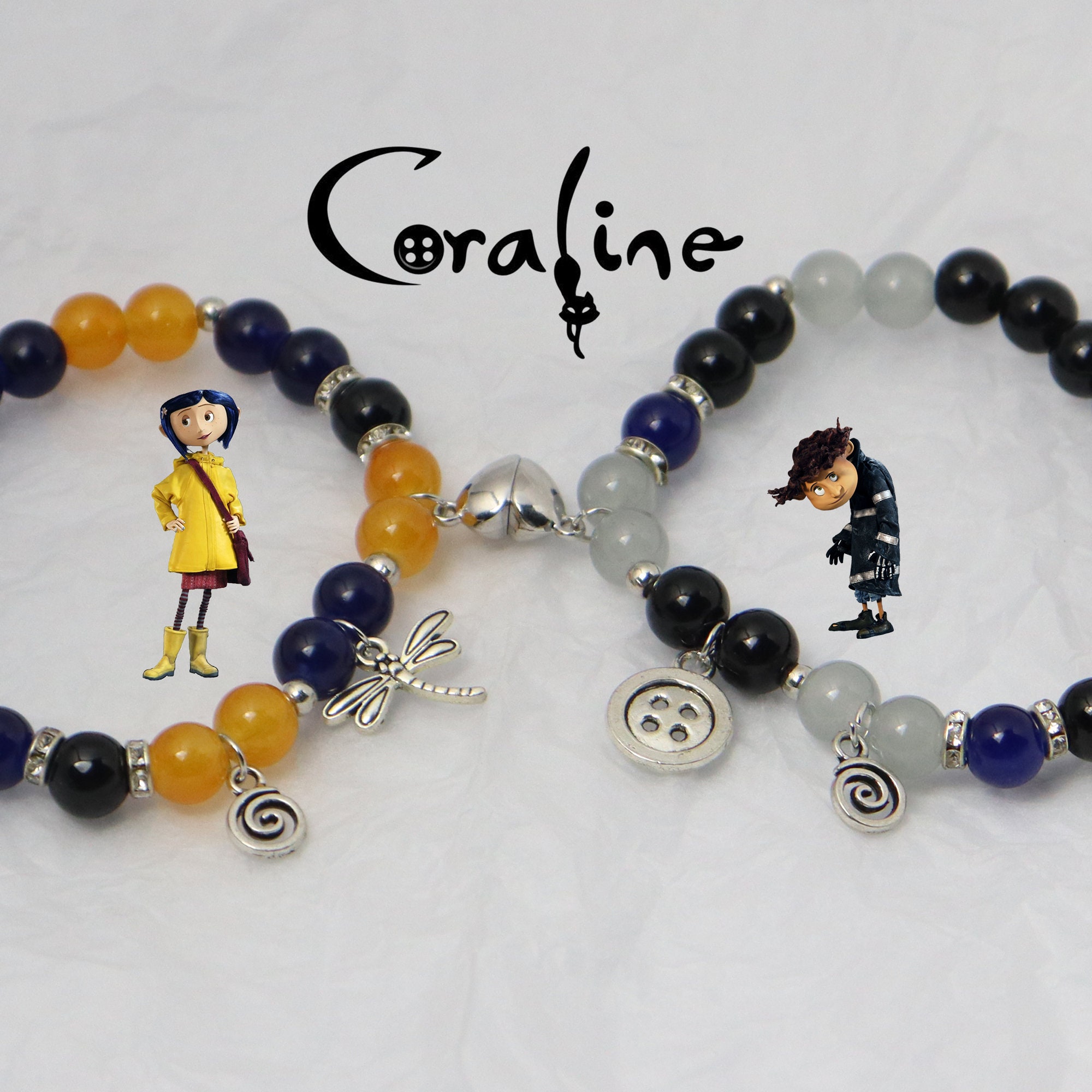 Coraline and Wybie Matching Bracelets Couple Bracelets Friendship ...