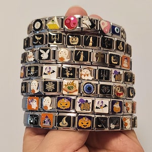 Personalised Silver Italian Charm Bracelet Mystery Box – Custom Handmade Modular Bracelet, Stainless Steel, 16–23 Charms, Colorful Charms