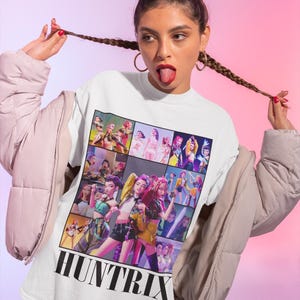 Graphic tee Demon Hunter kpop Character Shirt, Huntrix Demon Hunters Shirt, ESN 2542-2551 Demon Hunter Merch, Gift For Kpop Fan, Kpop Tee
