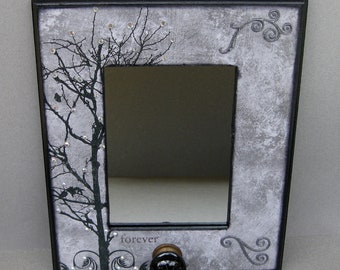 Forever Mixed Media Mirror Frame Handcrafted Gothic