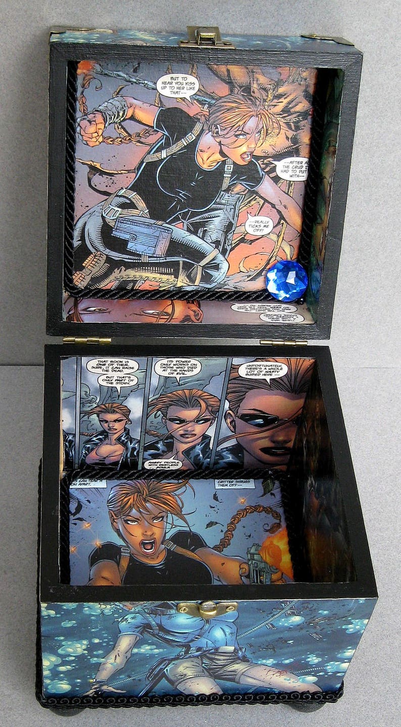 Comic Icon Female Superhero Decorative Handcrafted Box Storage Chest image 4