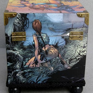 Comic Icon Female Superhero Decorative Handcrafted Box Storage Chest image 2