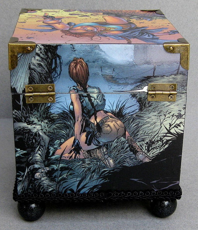 Comic Icon Female Superhero Decorative Handcrafted Box Storage Chest image 2