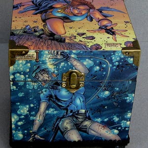 Comic Icon Female Superhero Decorative Handcrafted Box Storage Chest image 1