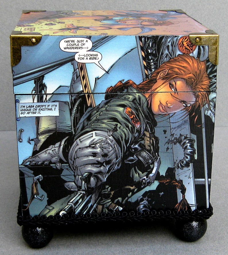 Comic Icon Female Superhero Decorative Handcrafted Box Storage Chest image 3