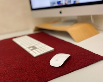 Natural Wool Felt Desk Mat: Handmade Workspace Organizer
