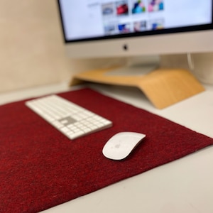 Natural Wool Felt Desk Mat: Handmade Workspace Organizer