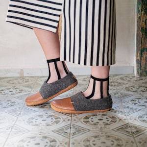 Felted Wool Slippers: Handmade Clogs with Leather Toe Caps