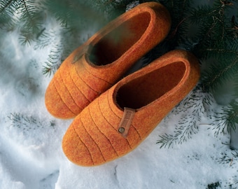 BureBure Womens Felted Wool Clogs Slippers - Custom Orders Available in Various Colors, Sizes, Rubber or Leather Soles - Mother's Day Gift