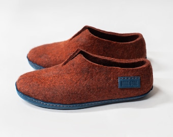 Felted Wool Slippers: Breathable Women's House Shoes for High Instep