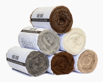 L'une des meilleures laines pour le feutrage humide, 500 g / 17,6 oz Chaussons feutrés en laine tyrolienne Bergschaf BureBure, 7 couleurs principales de laine naturelle