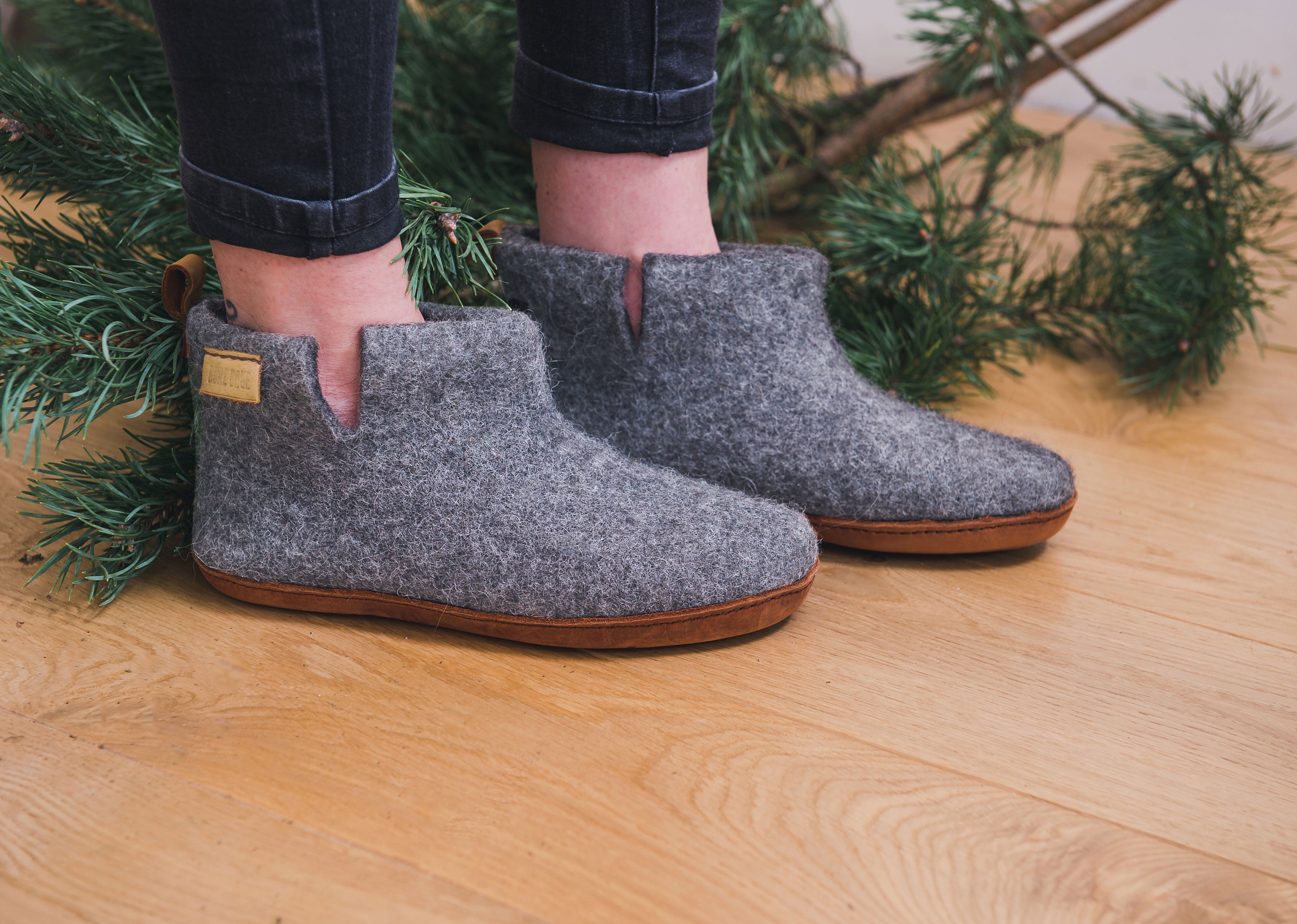 grey wool boots