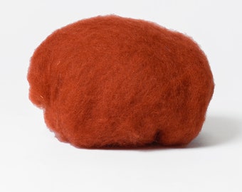 Cinnamon Wool Best for wet felting wool, Bergschaf wool, Tyrollean Tyrolean or mountain sheep wool - BureBure felting wool- burnt red orange