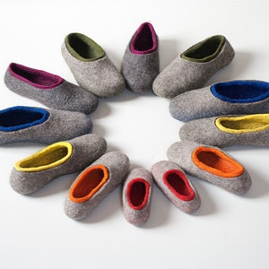 Playful kids wool slippers, Toddler home slippers, felted wool slippers for little kids, Children gift woolen slippers, non slip home shoes