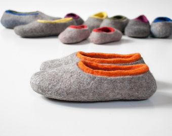 Playful toddler wool slippers, Kids home slippers, felted wool slippers for children, little kid gift wool slippers, non slip home shoes