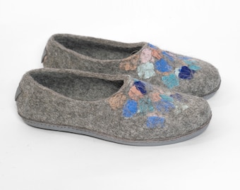 BureBure Men's Wool Slippers: Upcycled Linen Decor, Leather or Rubber Soles