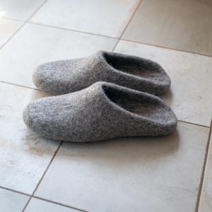Handmade Felted Wool Alpaca Slide Slippers