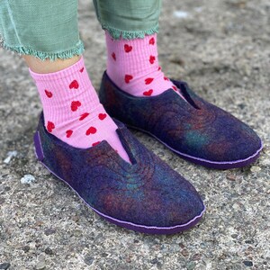 Wool Clogs Slippers: Adjustable Felted Wool Shoes for Women