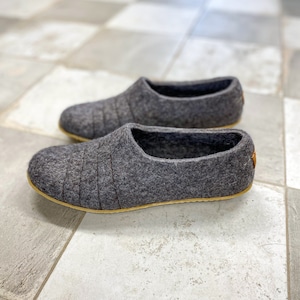 Handmade Felted Wool Clog Slippers: Natural Cocoon Design