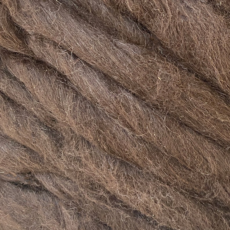 Alpaca Wool Top 3,5 oz Brown/White Excellent for Wet Felting, Felt decoration, Nuno Felting, Needle Felting or Spinning Dark Brown 24-26 mic