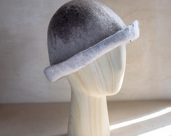Custom Felt Wool Sauna Hat – Reversible Banya Cap with Personalization Ready to ship