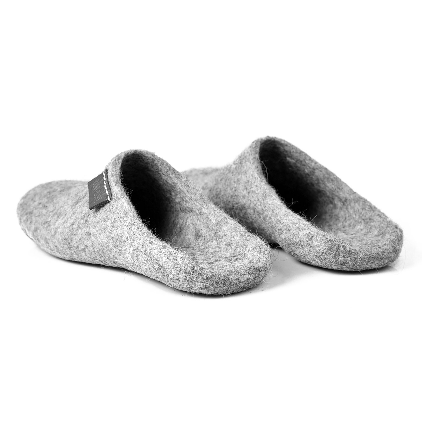 ladies grey mule slippers
