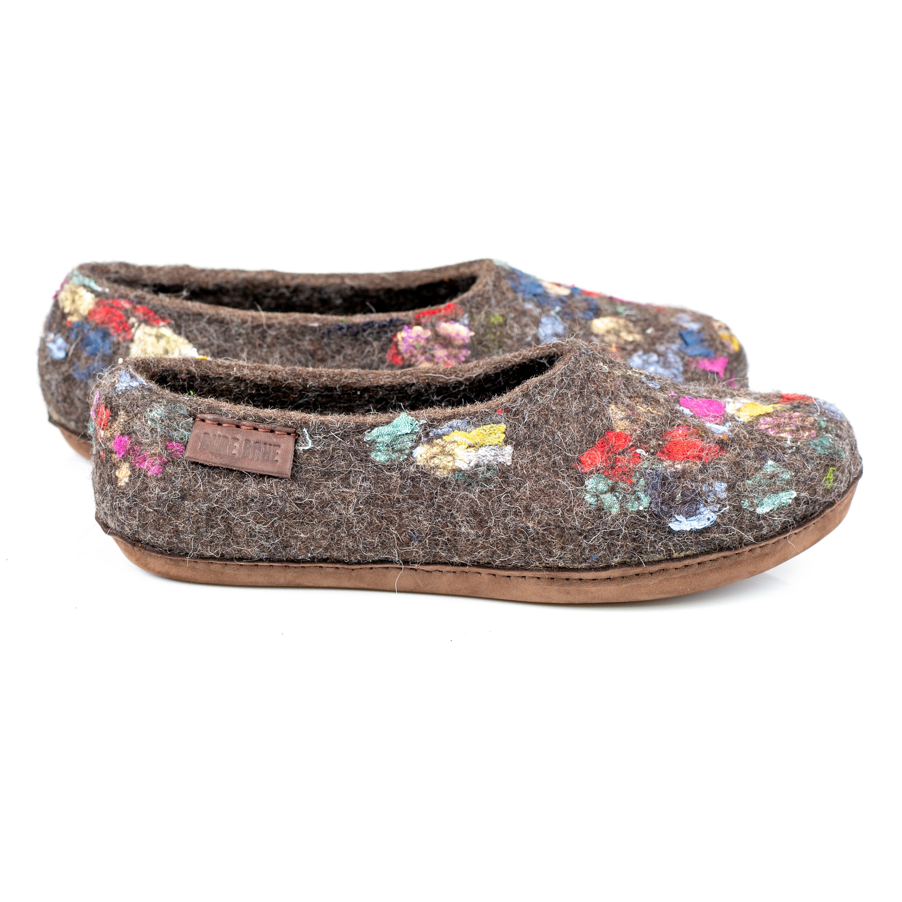 Handmade organic wool womens slippers with linen decor Warm Etsy