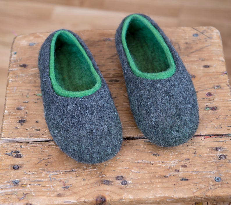 Non Slippery Felted Wool Slippers for Women Wool Slippers - Etsy