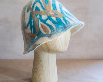 Extra Fine Merino Wool Sauna Hat, Sensitive Skin, Reversible, Personalized Text/Logo