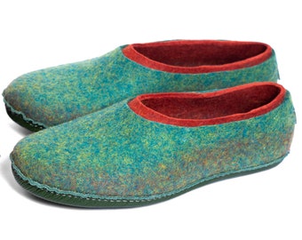 Pantofole da uomo in feltro di lana a due strati, personalizzabili e fatte a mano - Personalizza il tuo colore