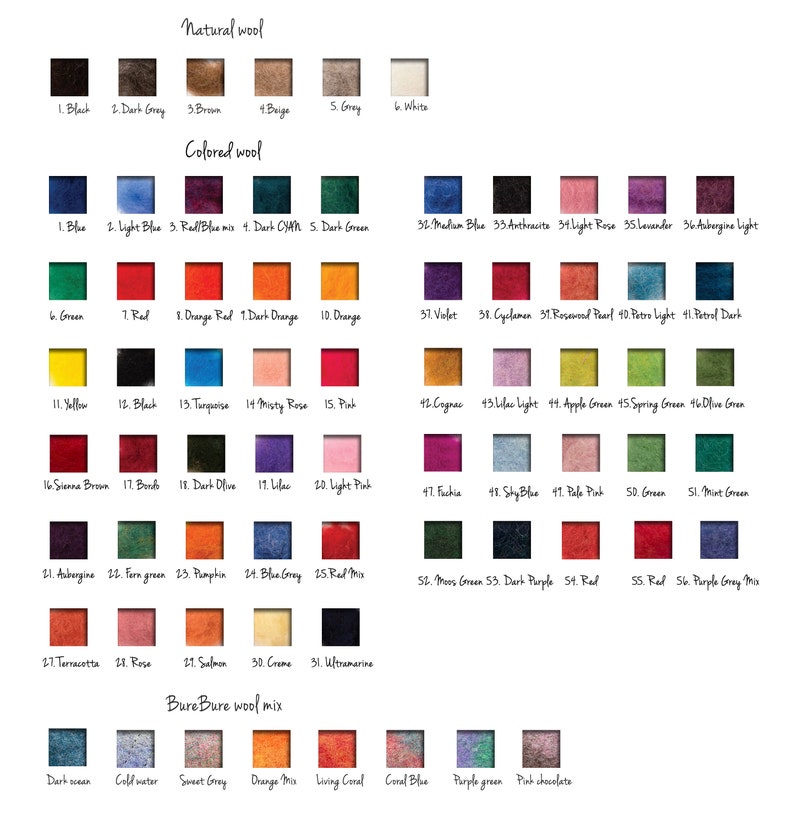 BureBure wool color choices.