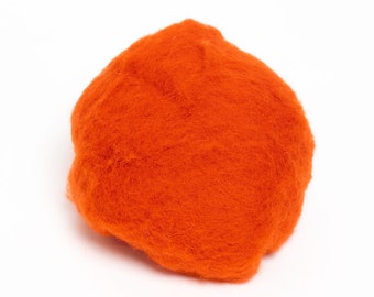 Bright orange Wool Best for wet felting wool, Bergschaf wool, Tyrollean Tyrolean or mountain sheep wool - BureBure felting wool