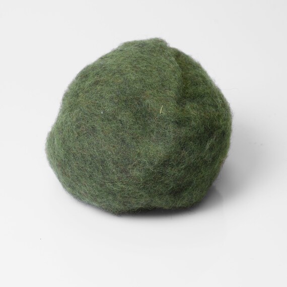 Dark Olive Color Wool Best for Wet Felting Wool, Bergschaf Wool