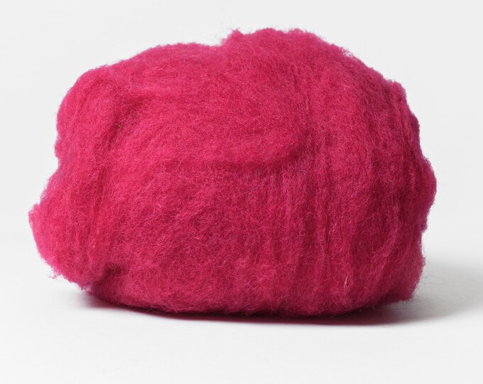 Hot pink wet felting wool, Cyclamen Bergschaf wool, Tyrollean wool, Tyrolean wool, Mountain sheep wool, Felting supplies for felted slippers