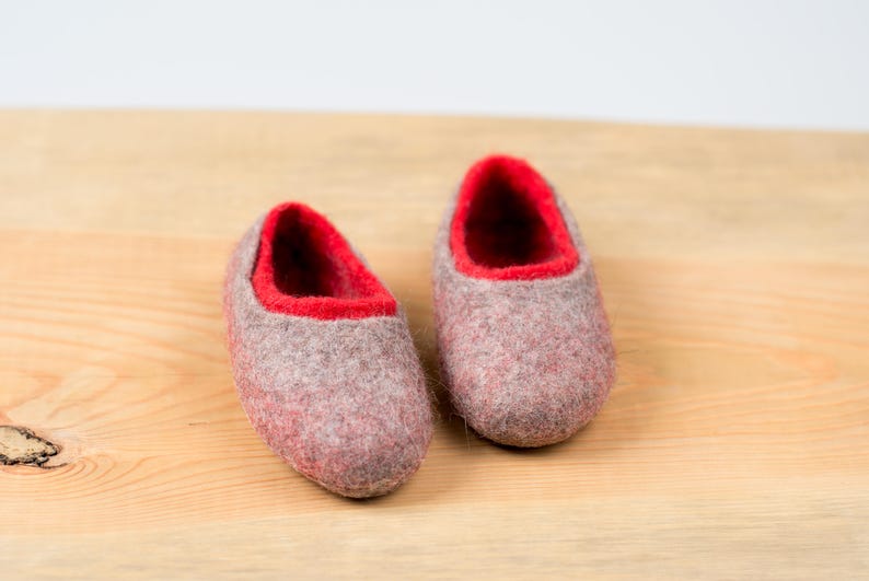Playful walker wool slippers, Toddler home slippers, felted wool slippers for little kids, Walker gift wool slippers, non slip home shoes image 4