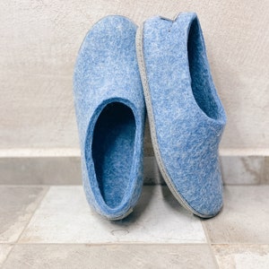 Handmade Felted Wool Women's Slippers Variety of Colors 3 Sole Options for Home and Outdoors Natural Wool Comfort for Your Feet image 2