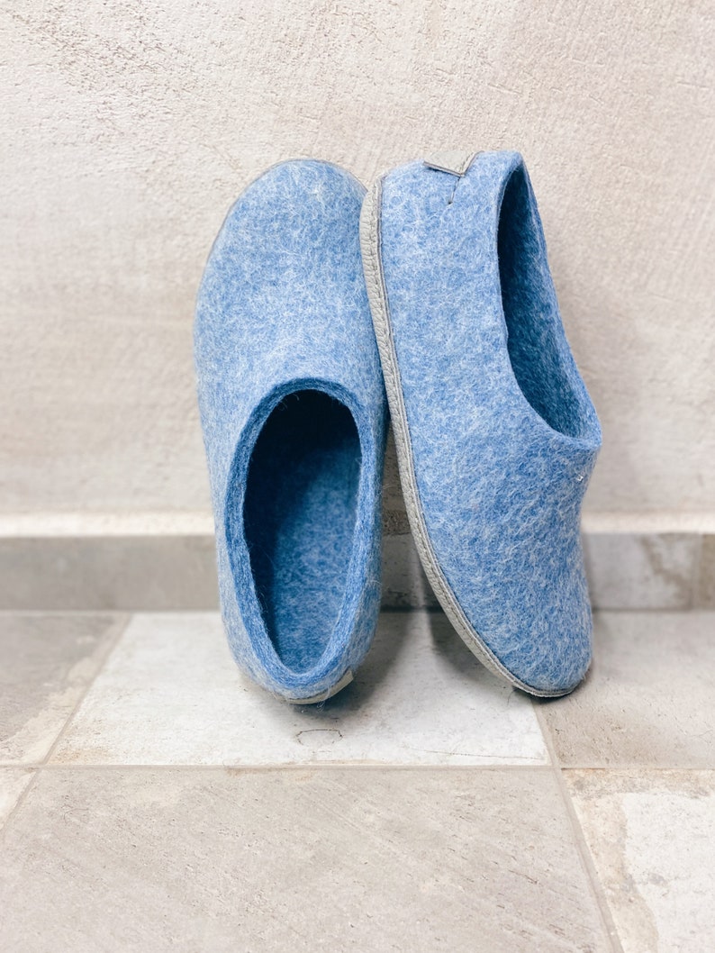 Handmade Felted Wool Women's Slippers Variety of Colors 3 Sole Options for Home and Outdoors Natural Wool Comfort for Your Feet image 2