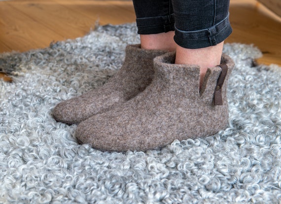 Startpunt verwarring taart Warm Wool Ankle Slippers Boots for Men Handmade Burebure - Etsy