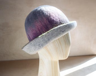 Custom Reversible Sauna Hat – Personalized Felt Wool Banya Hat Different Colors on Each Side with Your Text, Image or Monogram
