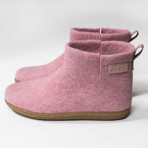 Felted Wool Ankle Boot Slippers: Indoor Outdoor Women&#39;s Shoes
