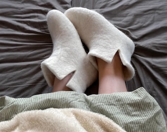 Natural Wool Felted Sleep Booties: Lightweight Bedtime Foot Warmers
