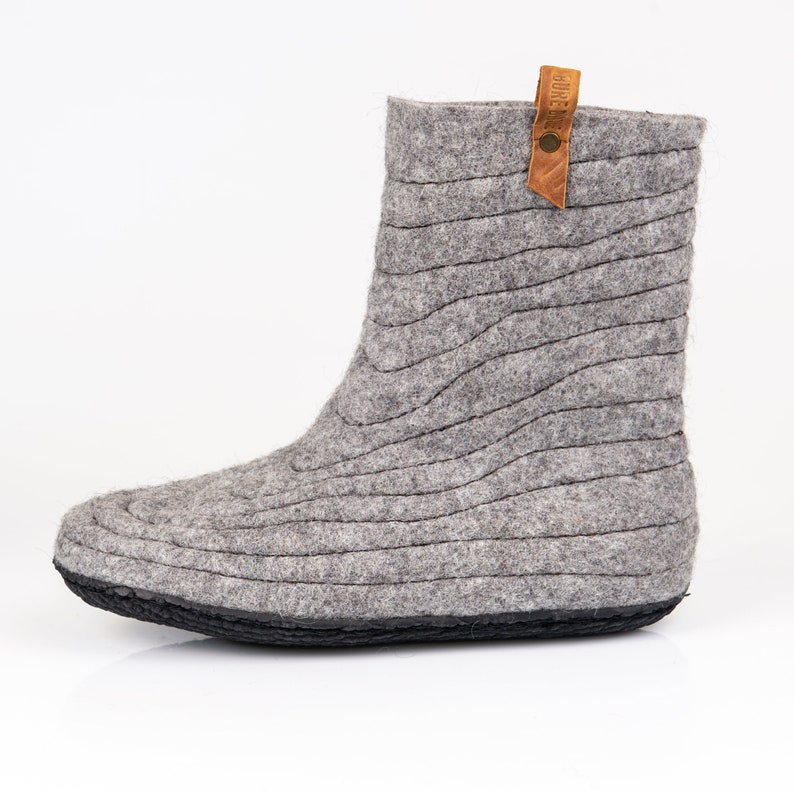 ladies grey boot slippers
