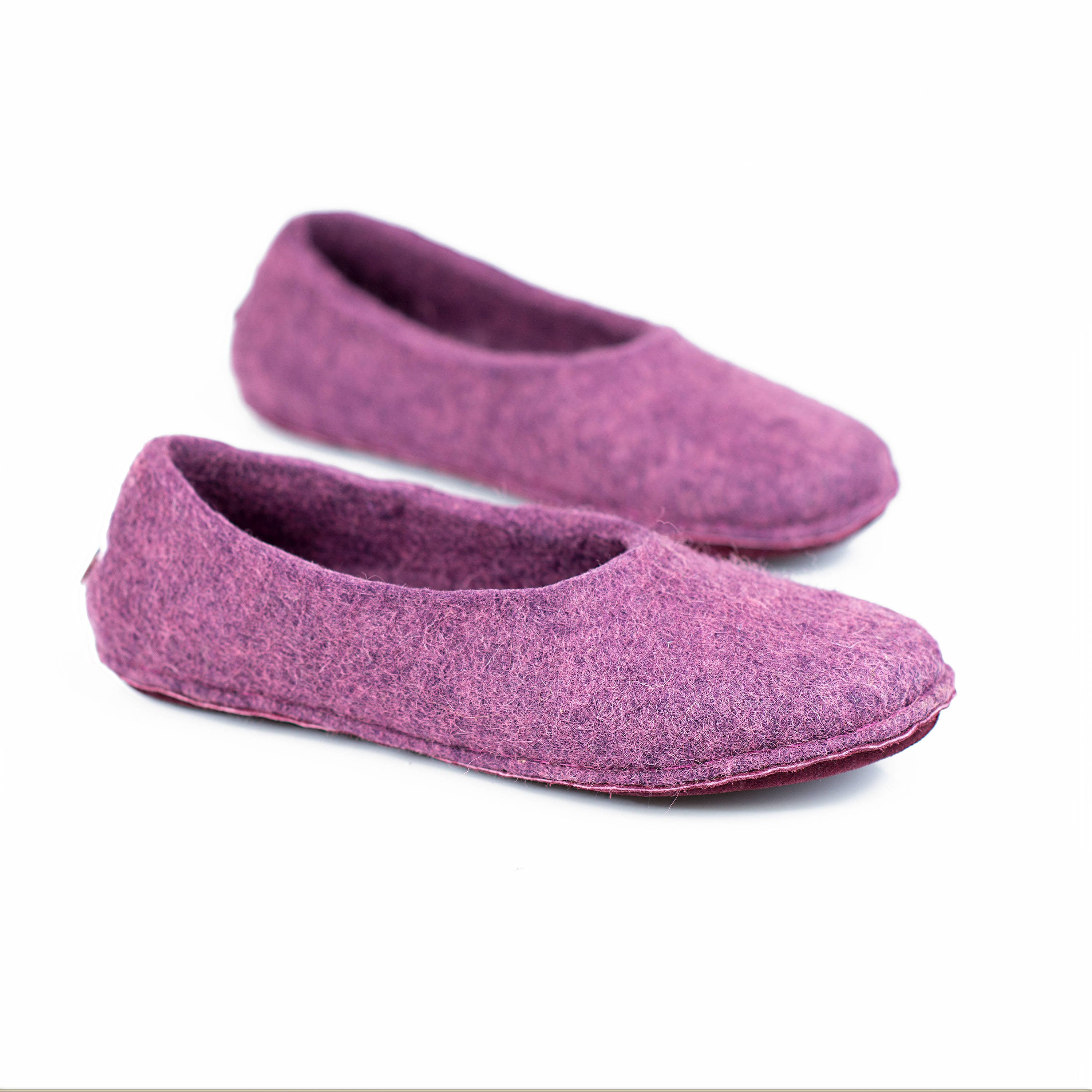 Hygge All Handmade Ultra Violet Felted Slippers For Women