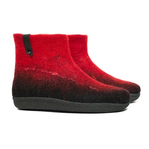 Woolen ankle mid boots slippers - felted wool booties - BureBure WOOBOOT - Active Volcano