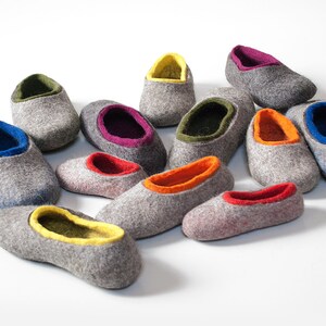 Playful walker wool slippers, Toddler home slippers, felted wool slippers for little kids, Walker gift wool slippers, non slip home shoes image 6