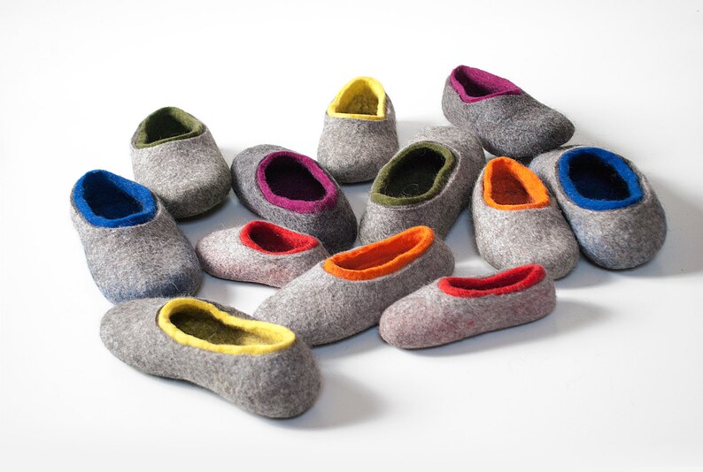 Playful walker wool slippers, Toddler home slippers, felted wool slippers for little kids, Walker gift wool slippers, non slip home shoes image 6