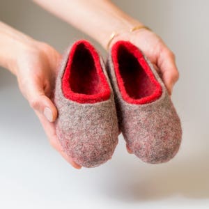 Playful walker wool slippers, Toddler home slippers, felted wool slippers for little kids, Walker gift wool slippers, non slip home shoes image 1