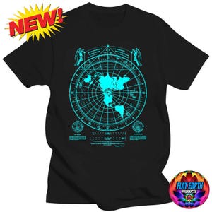 Flat Earth New Standard Map Gleason T-Shirt Modell Firmament Unisex-Mode Schwarz Weiß Mann Weltordnung Planet Globe NASA liegt Tshirt Poster